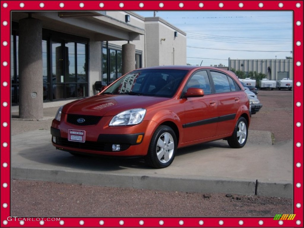 2008 Rio Rio5 SX Hatchback - Sunset Orange / Gray photo #16