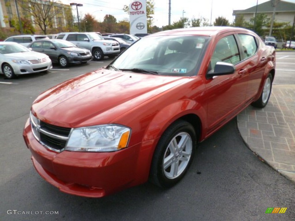 2008 Avenger SXT - Sunburst Orange Pearl / Dark Slate Gray/Light Slate Gray photo #3
