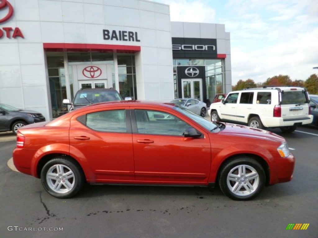 2008 Avenger SXT - Sunburst Orange Pearl / Dark Slate Gray/Light Slate Gray photo #8