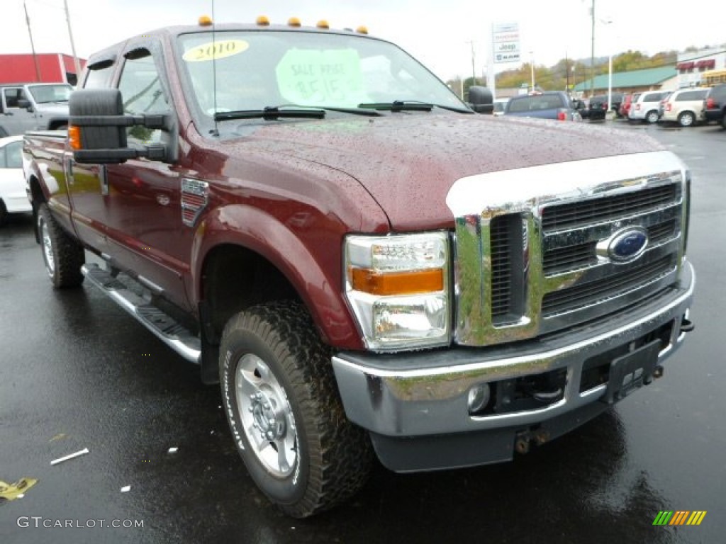 2010 F350 Super Duty XLT Crew Cab 4x4 - Royal Red Metallic / Medium Stone photo #8