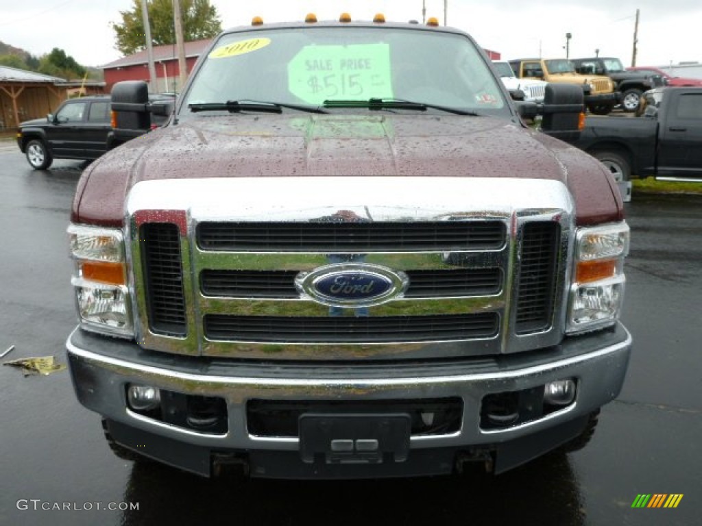 2010 F350 Super Duty XLT Crew Cab 4x4 - Royal Red Metallic / Medium Stone photo #9