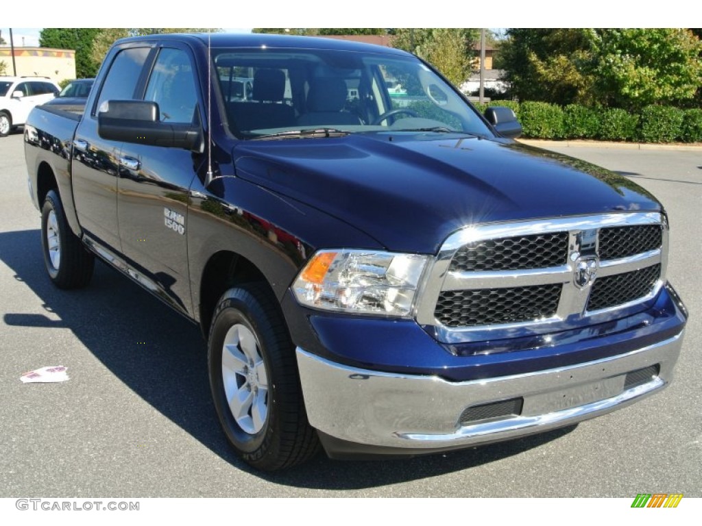 2014 1500 SLT Crew Cab 4x4 - True Blue Pearl Coat / Black/Diesel Gray photo #2