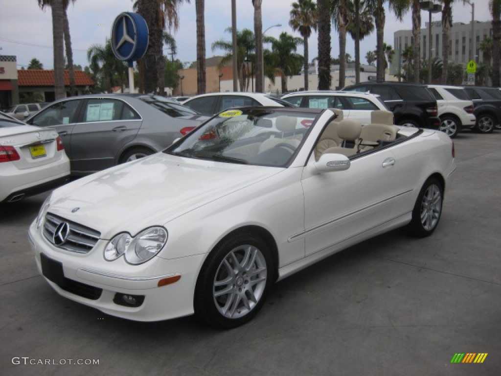 2008 CLK 350 Cabriolet - Arctic White / Stone photo #22