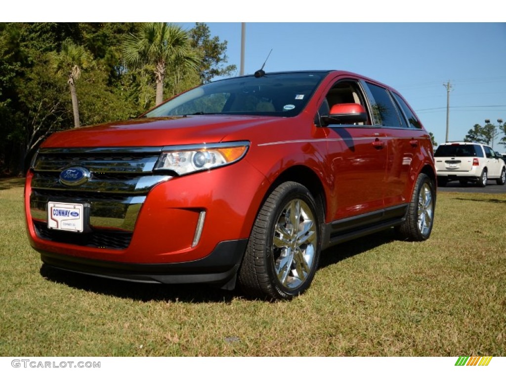 2012 Edge Limited EcoBoost - Red Candy Metallic / Medium Light Stone photo #1