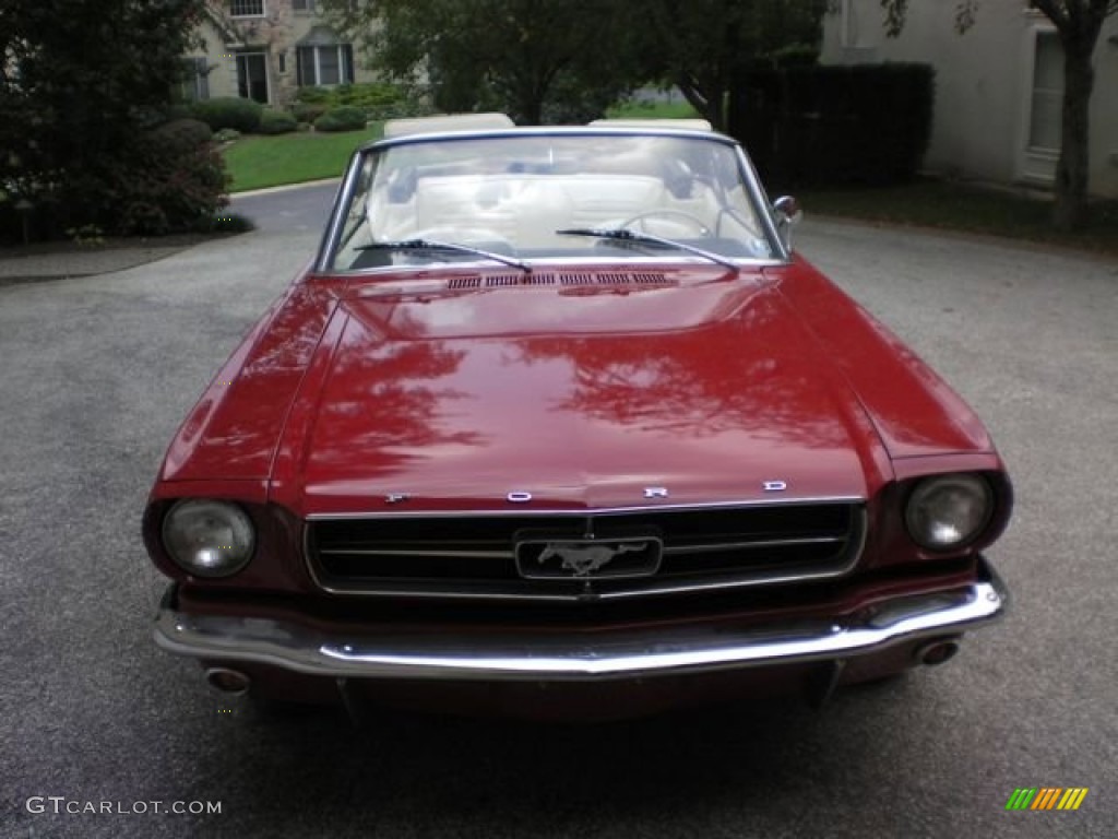 1965 Mustang Convertible - Rangoon Red / White photo #7