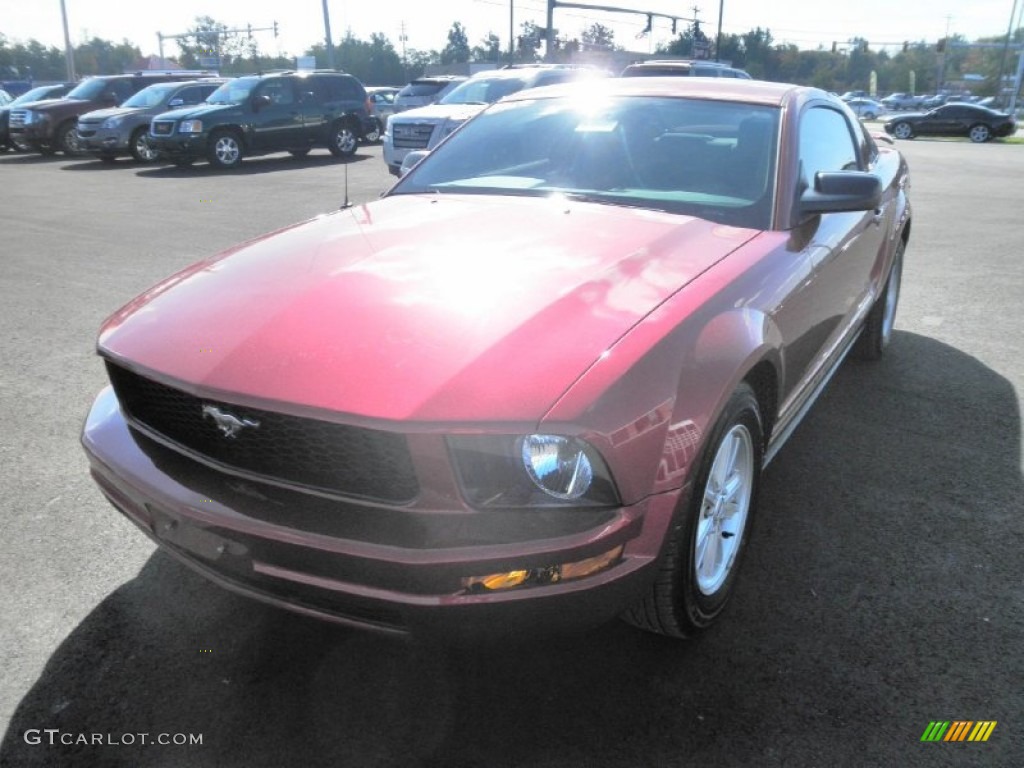 2005 Mustang V6 Deluxe Coupe - Redfire Metallic / Medium Parchment photo #3