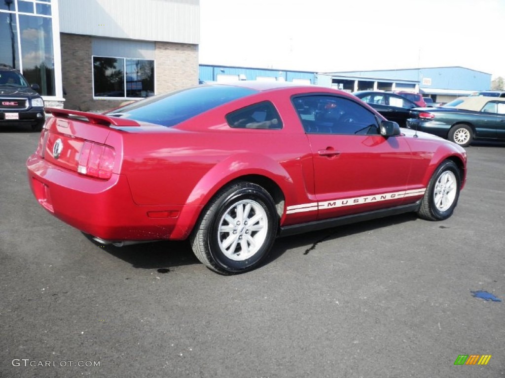 2005 Mustang V6 Deluxe Coupe - Redfire Metallic / Medium Parchment photo #25
