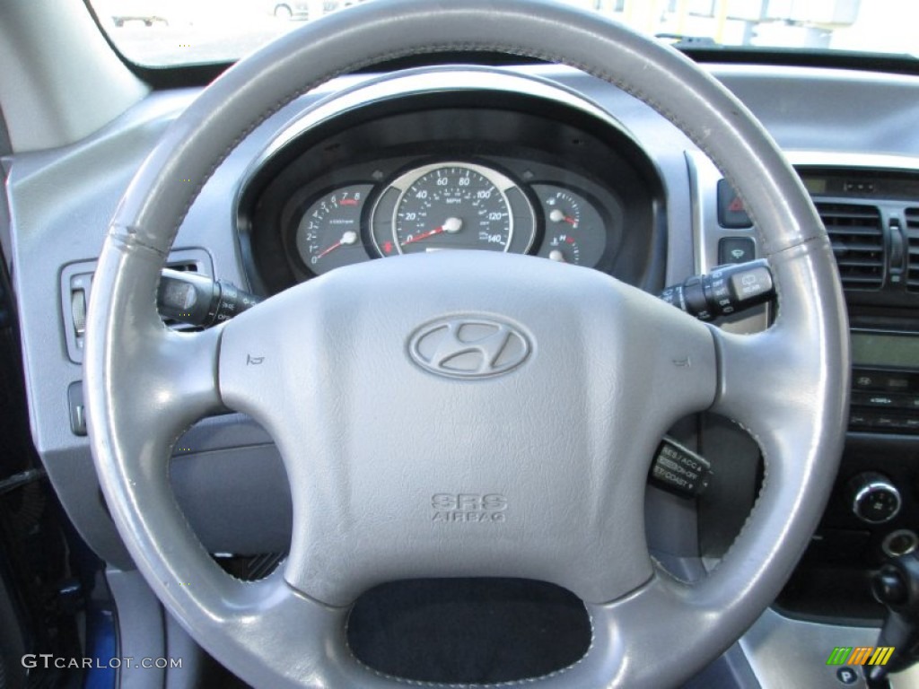 2005 Hyundai Tucson GLS V6 Gray Steering Wheel Photo #87233802