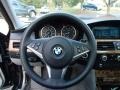 2008 BMW 5 Series Grey Interior Steering Wheel Photo