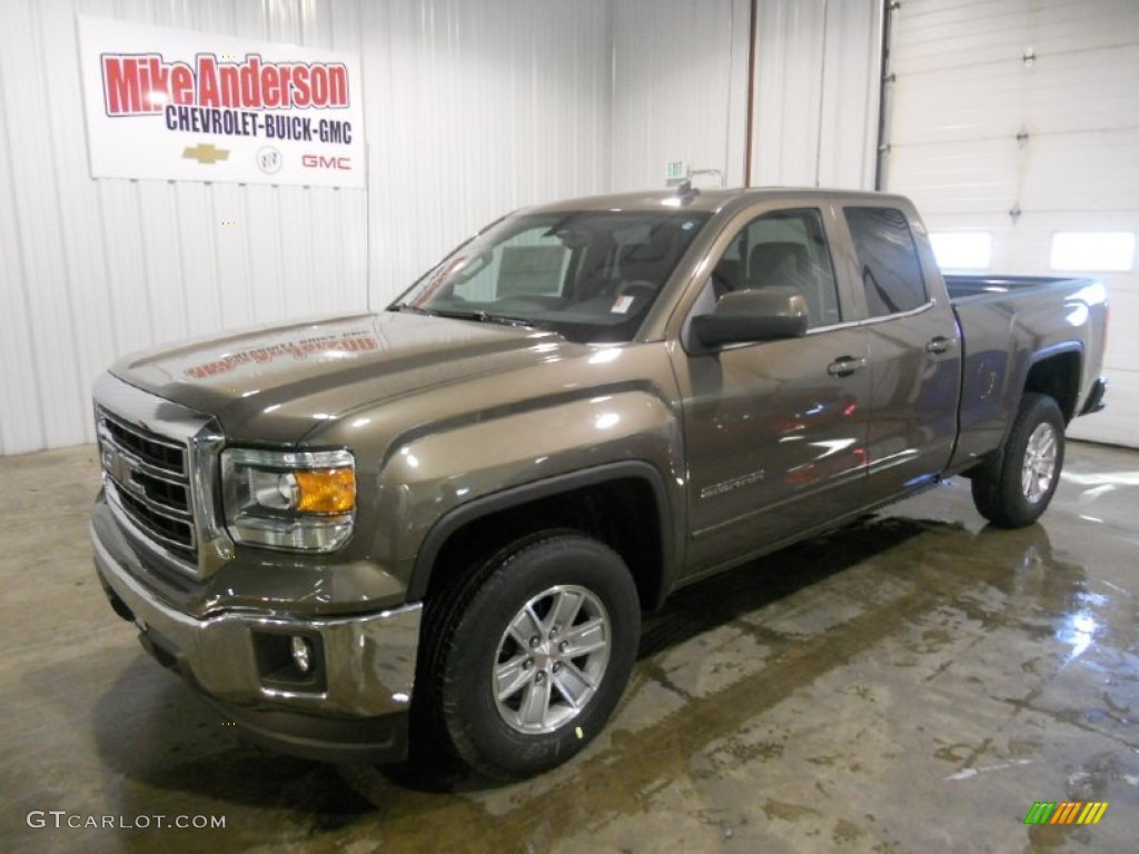 2014 Sierra 1500 SLE Double Cab - Bronze Alloy Metallic / Jet Black/Dark Ash photo #1