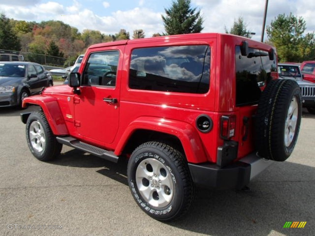 Flame Red 2014 Jeep Wrangler Sahara 4x4 Exterior Photo #87237900