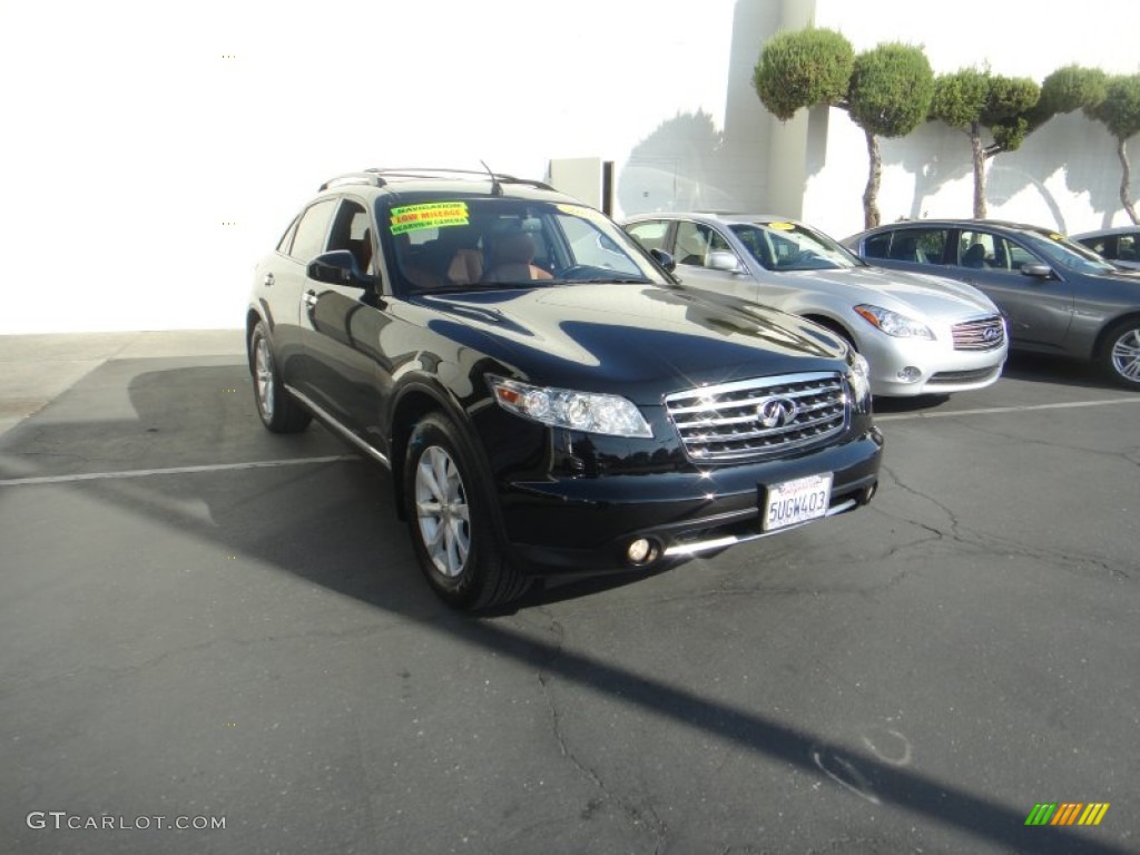 2006 FX 35 AWD - Black Obsidian / Brick/Black photo #7