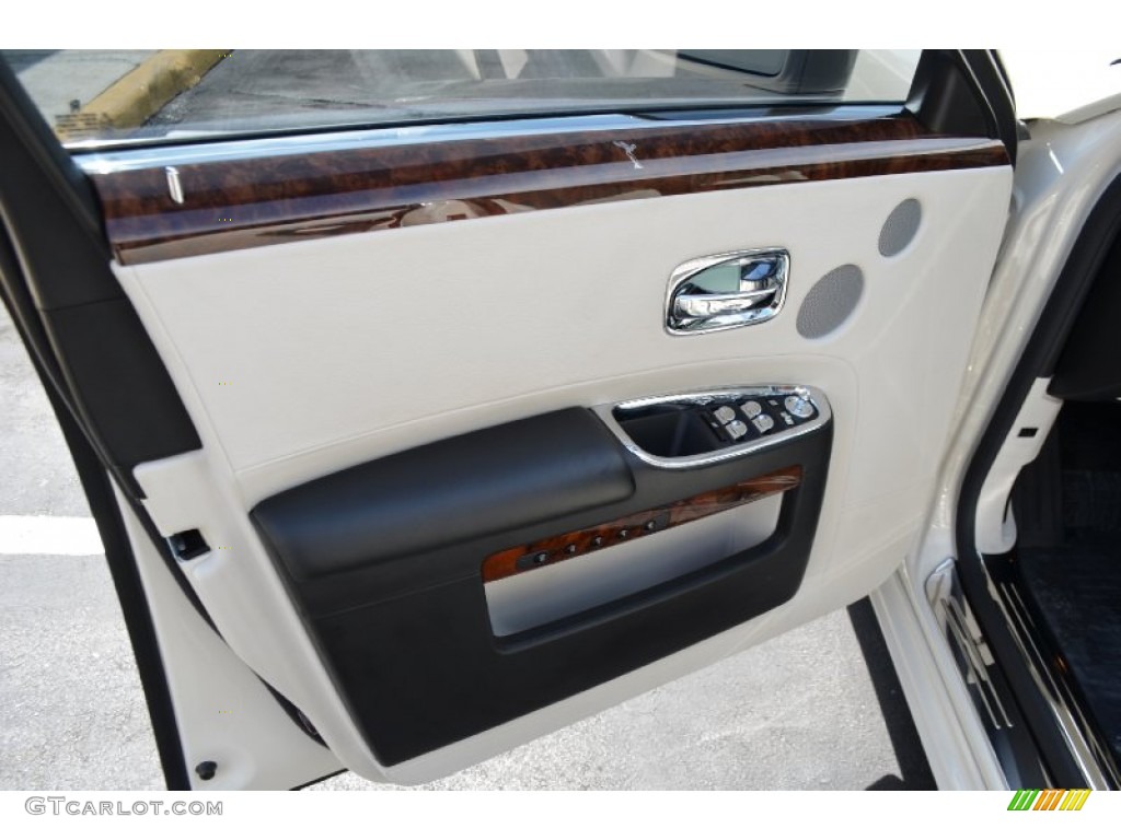 2012 Rolls-Royce Ghost Standard Ghost Model Seashell/Black Door Panel Photo #87238368