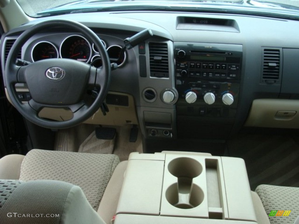 2010 Tundra Double Cab 4x4 - Black / Sand Beige photo #9