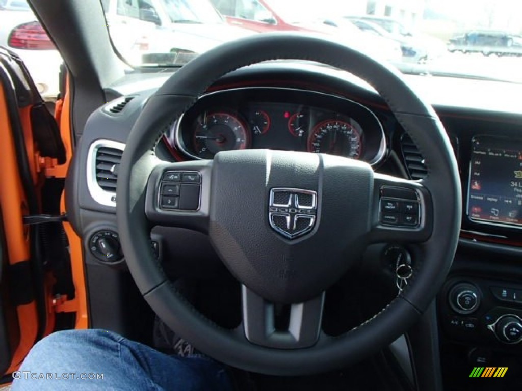 2014 Dodge Dart SXT Black/Light Tungsten Steering Wheel Photo #87241725