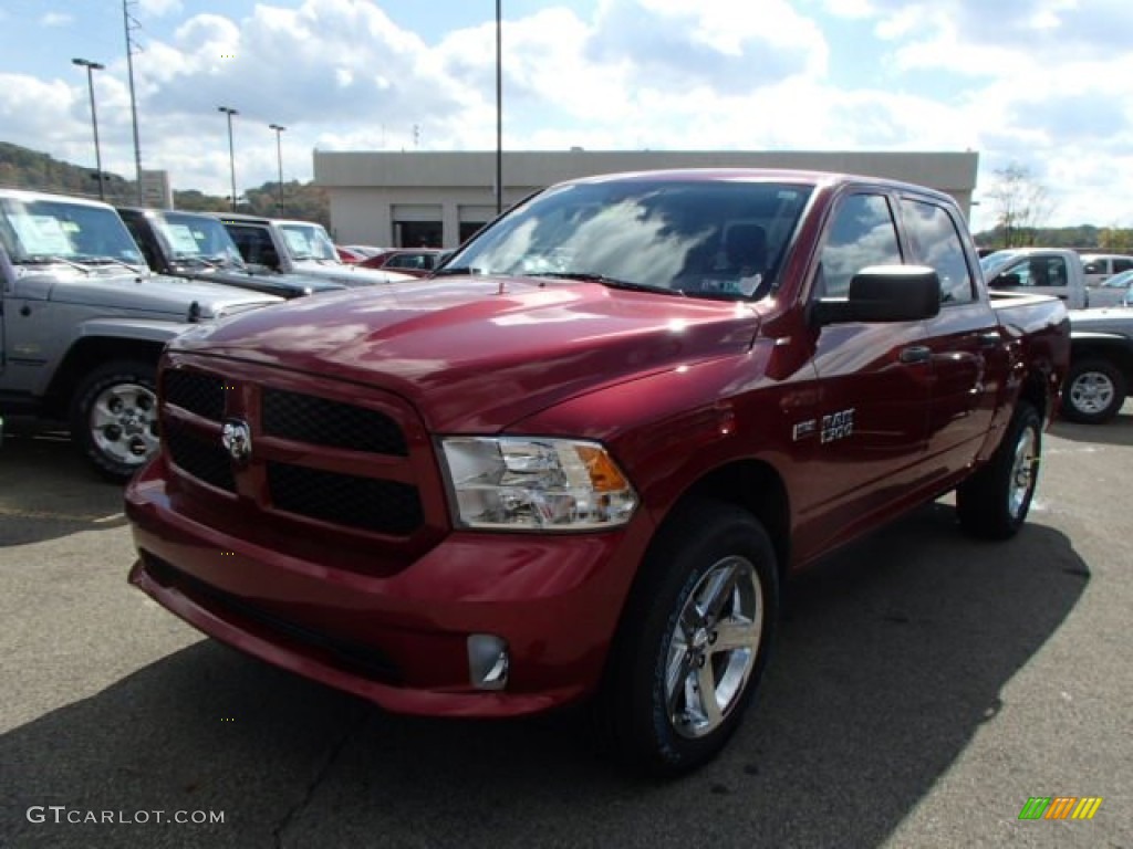 2014 1500 Express Crew Cab 4x4 - Deep Cherry Red Crystal Pearl / Black/Diesel Gray photo #2