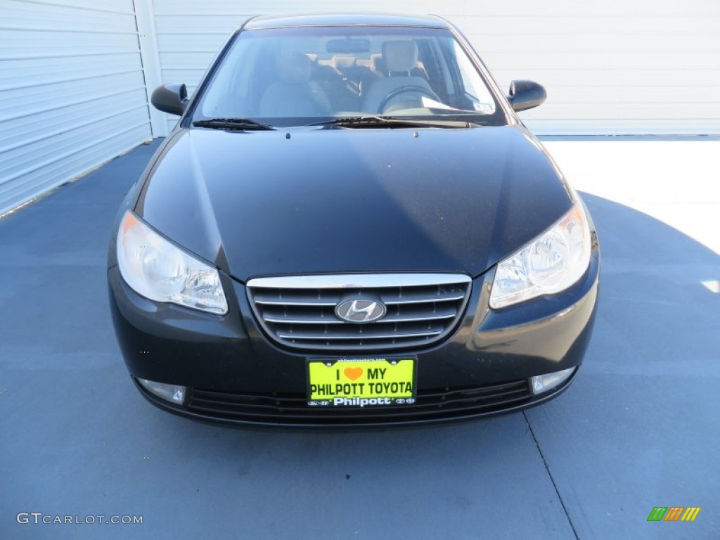 2008 Elantra GLS Sedan - Black Pearl / Gray photo #8