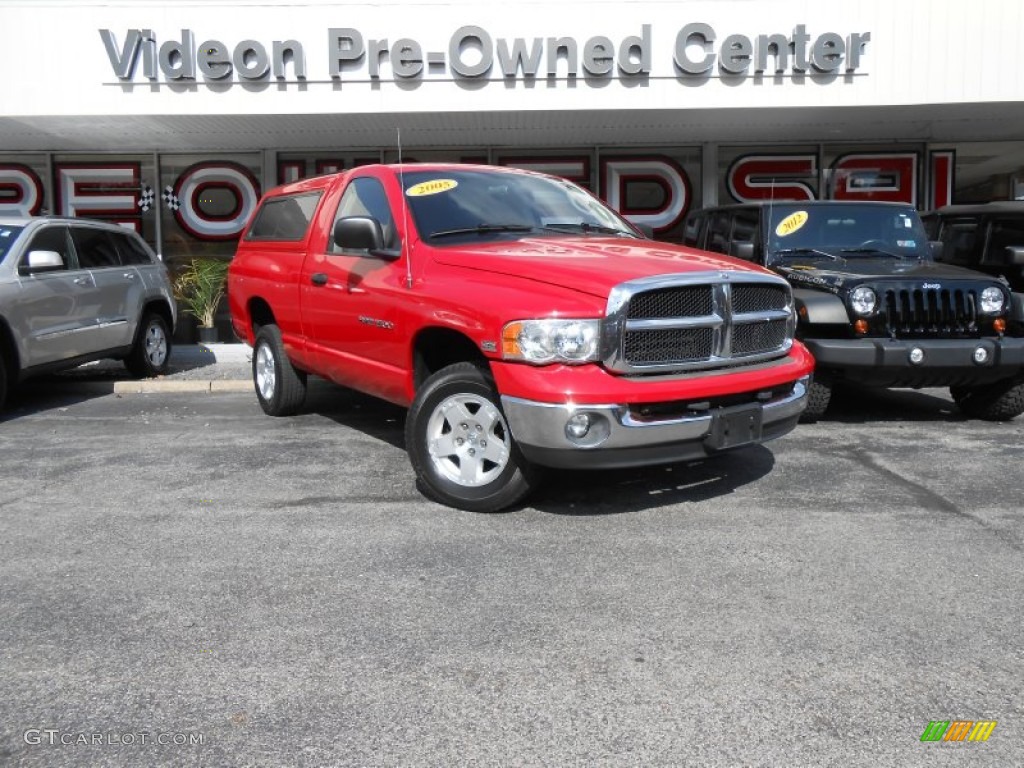 2005 Ram 1500 SLT Regular Cab 4x4 - Flame Red / Dark Slate Gray photo #1