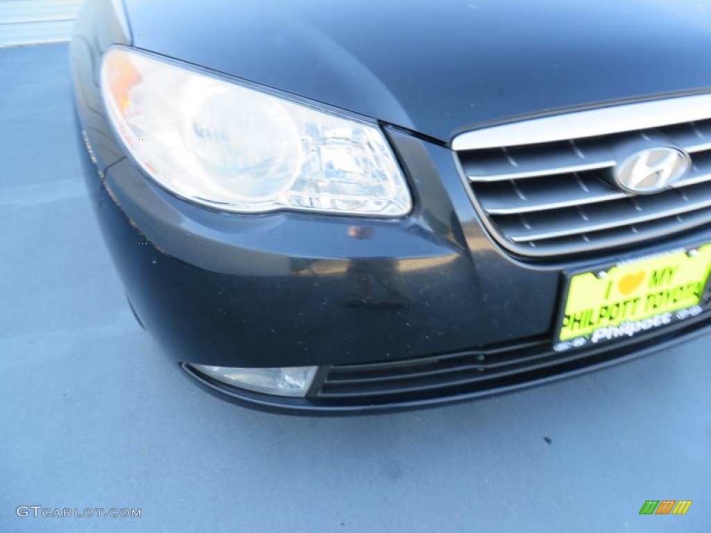 2008 Elantra GLS Sedan - Black Pearl / Gray photo #11