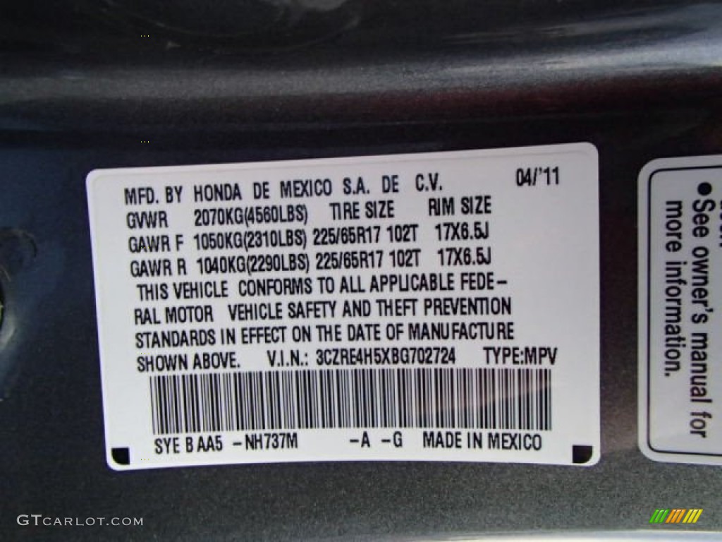 2011 CR-V SE 4WD - Polished Metal Metallic / Black photo #15