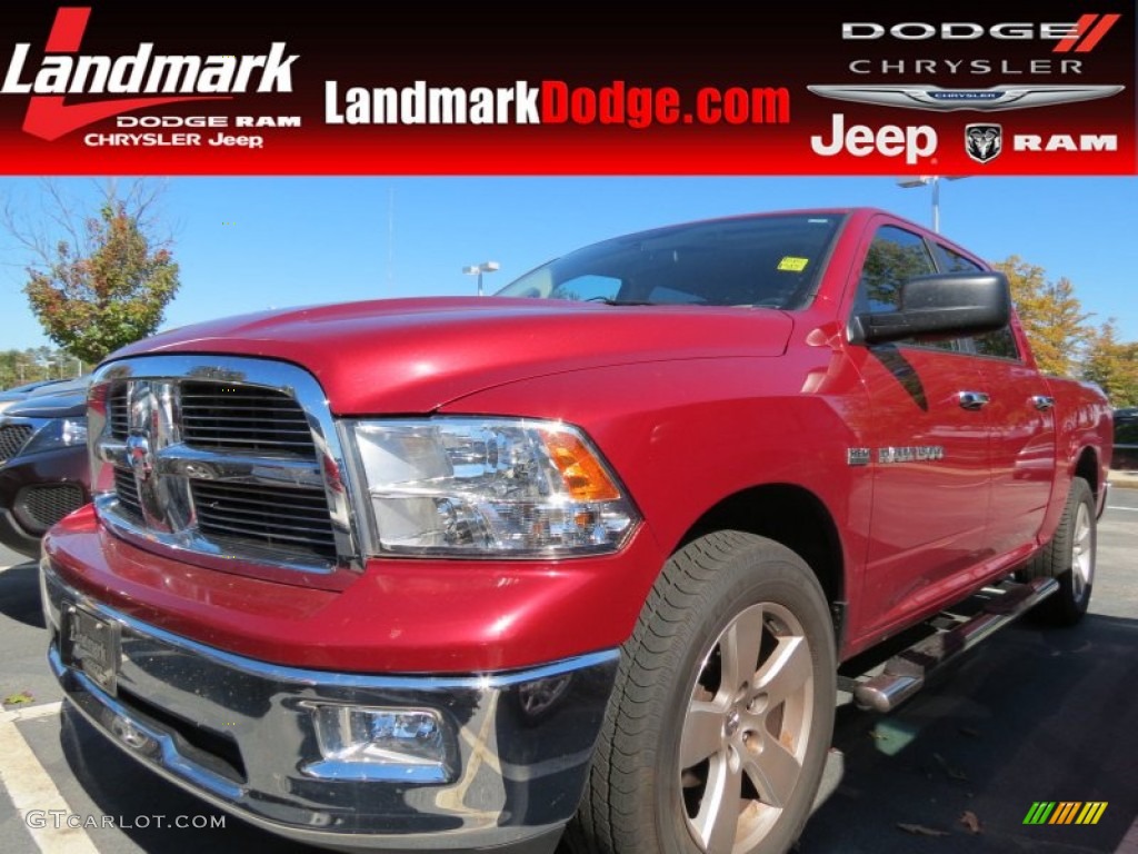 2012 Ram 1500 Big Horn Crew Cab - Deep Cherry Red Crystal Pearl / Dark Slate Gray/Medium Graystone photo #1