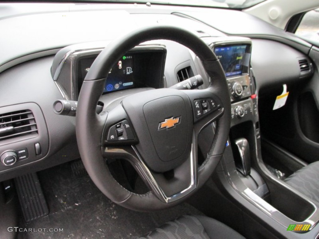 2014 Chevrolet Volt Standard Volt Model Jet Black/Dark Accents Steering Wheel Photo #87246310