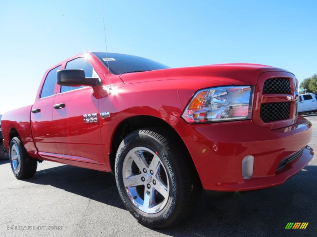 2014 1500 Express Quad Cab - Flame Red / Black/Diesel Gray photo #4