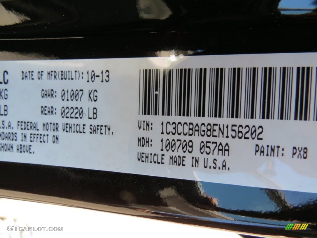 2014 200 Color Code PX8 for Black Clear Coat Photo #87250968