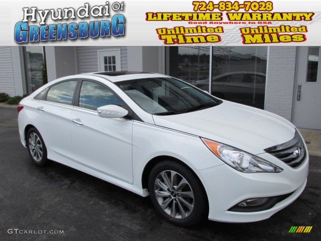 2014 Sonata Limited - Pearl White / Gray photo #1