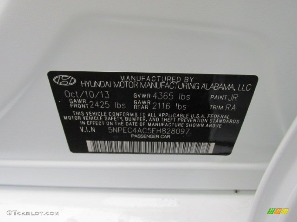 2014 Sonata Limited - Pearl White / Gray photo #20