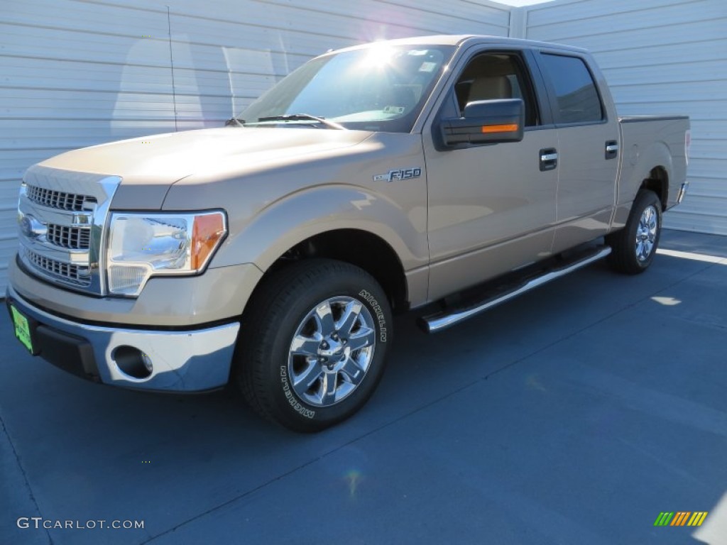 2013 F150 XLT SuperCrew - Pale Adobe Metallic / Adobe photo #8