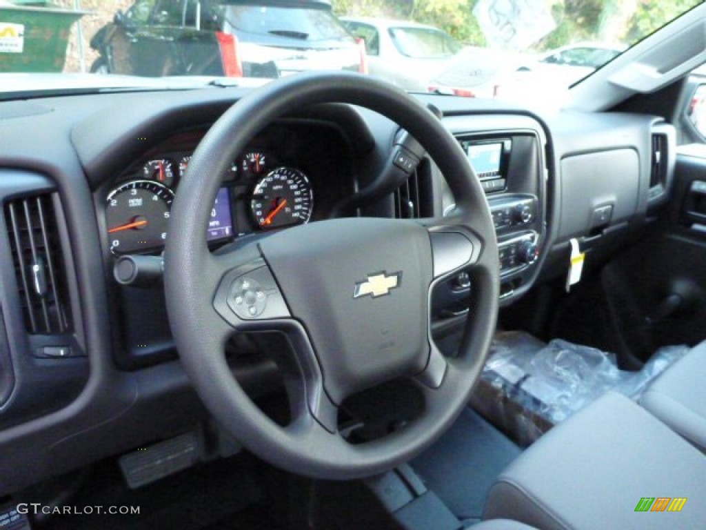 2014 Chevrolet Silverado 1500 WT Regular Cab 4x4 Jet Black/Dark Ash Steering Wheel Photo #87263958