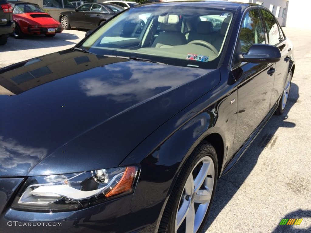 2012 A4 2.0T quattro Sedan - Moonlight Blue Metallic / Cardamom Beige photo #3