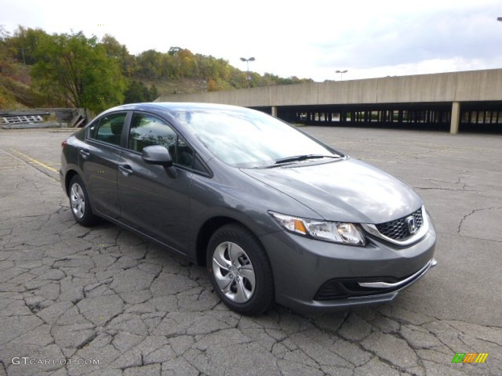 2013 Civic LX Sedan - Polished Metal Metallic / Black photo #1