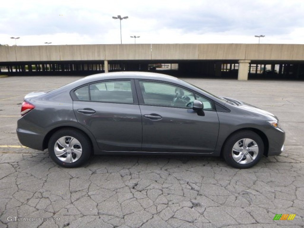 2013 Civic LX Sedan - Polished Metal Metallic / Black photo #2