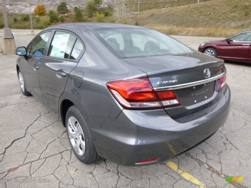 2013 Civic LX Sedan - Polished Metal Metallic / Black photo #5