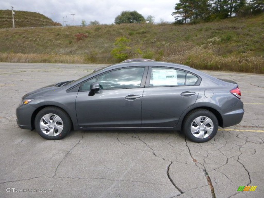 2013 Civic LX Sedan - Polished Metal Metallic / Black photo #6