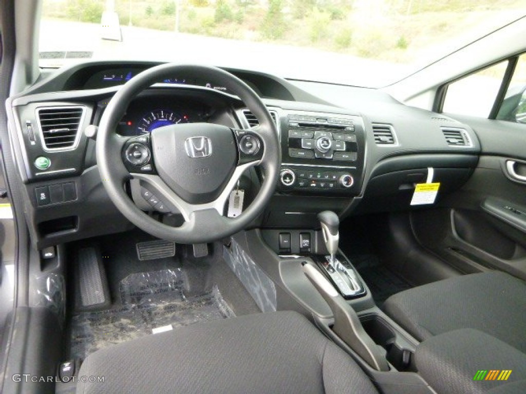2013 Civic LX Sedan - Polished Metal Metallic / Black photo #12