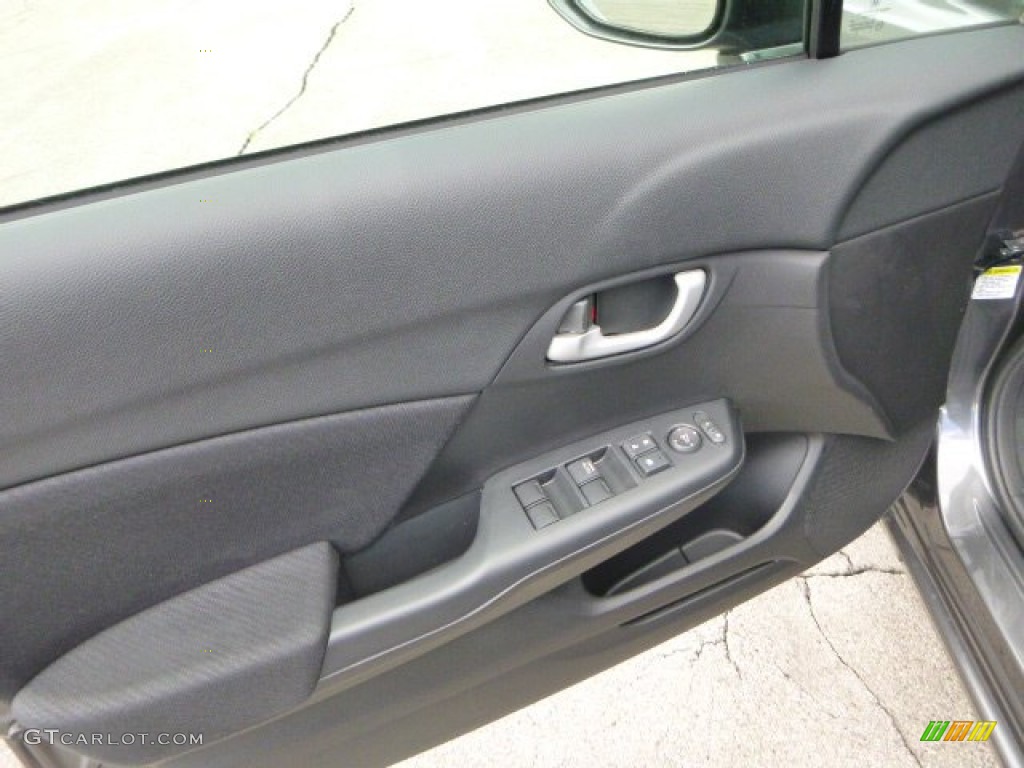 2013 Civic LX Sedan - Polished Metal Metallic / Black photo #14