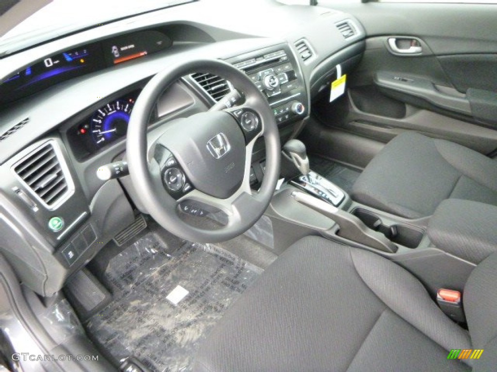2013 Civic LX Sedan - Polished Metal Metallic / Black photo #15