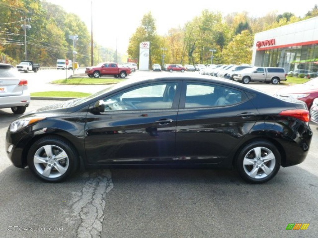 2012 Elantra GLS - Midnight Black / Beige photo #6