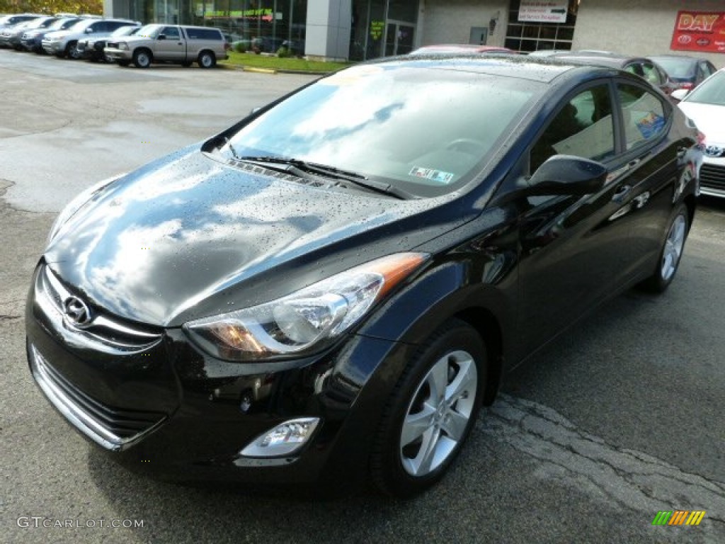 2012 Elantra GLS - Midnight Black / Beige photo #7