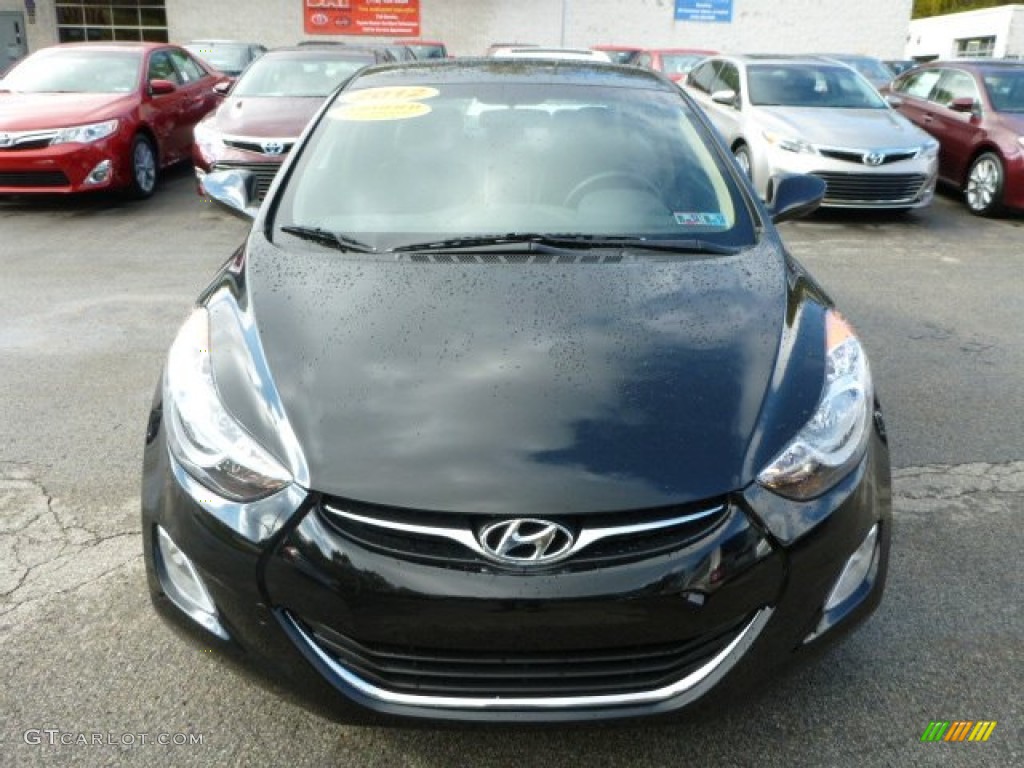 2012 Elantra GLS - Midnight Black / Beige photo #8