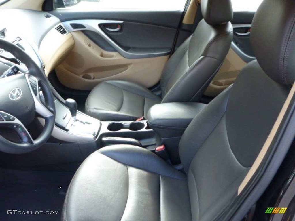 2012 Elantra GLS - Midnight Black / Beige photo #10