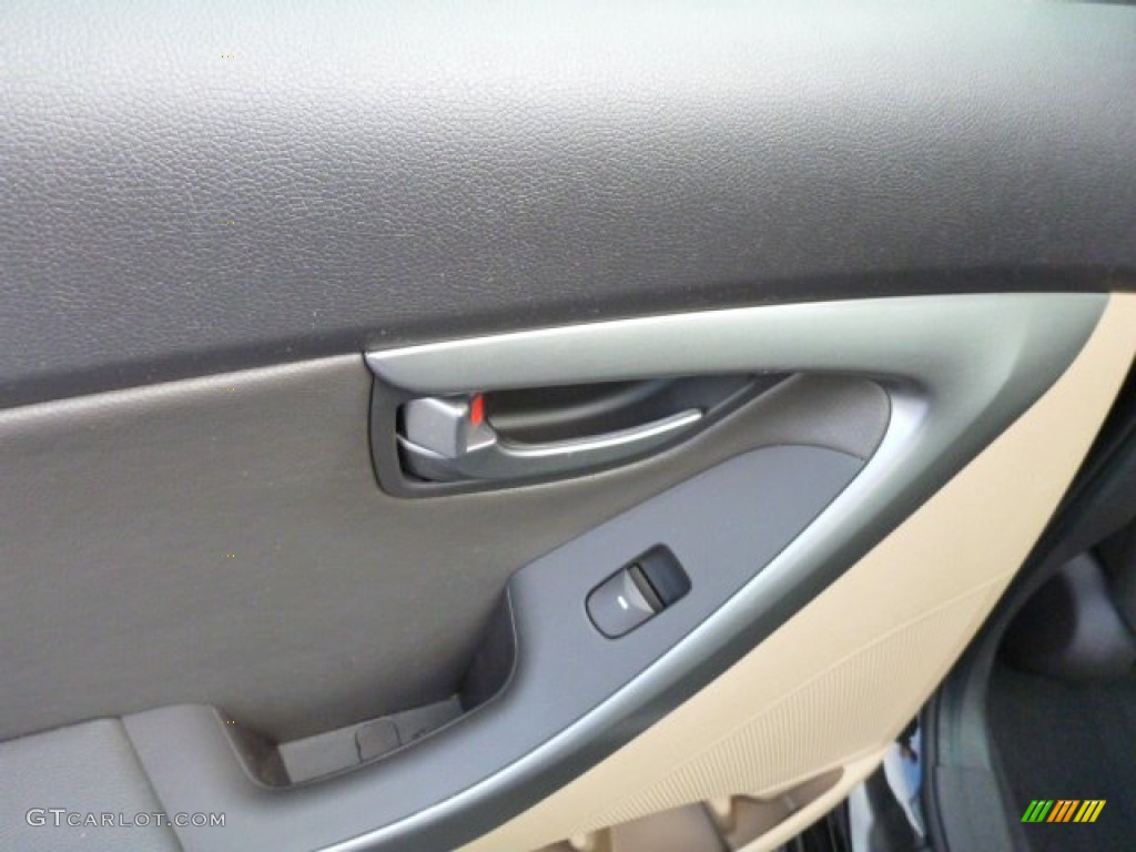 2012 Elantra GLS - Midnight Black / Beige photo #13