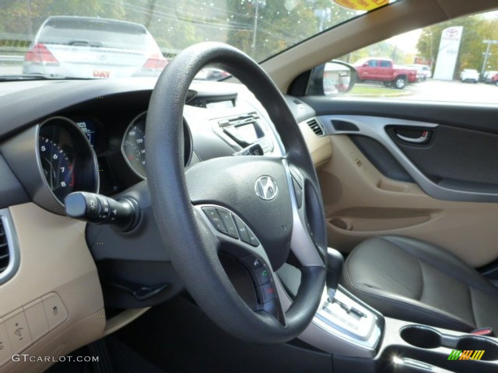 2012 Elantra GLS - Midnight Black / Beige photo #15