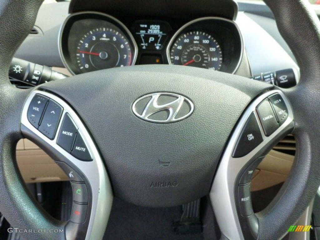 2012 Elantra GLS - Midnight Black / Beige photo #18