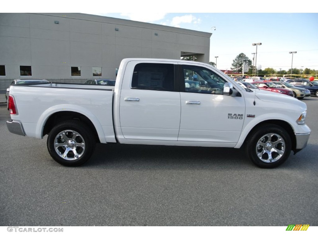 2014 1500 Laramie Crew Cab 4x4 - Bright White / Canyon Brown/Light Frost Beige photo #6