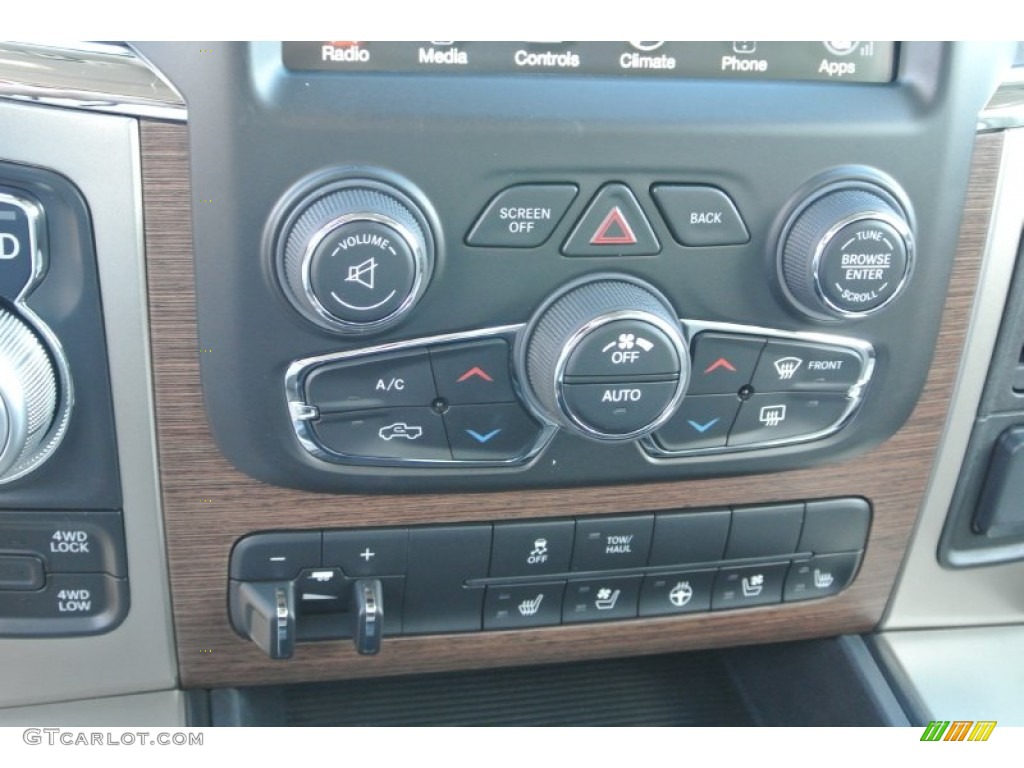 2014 1500 Laramie Crew Cab 4x4 - Bright White / Canyon Brown/Light Frost Beige photo #11