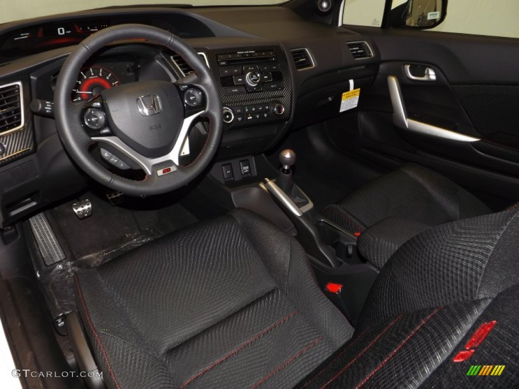 Black Interior 2013 Honda Civic Si Coupe Photo #87269403